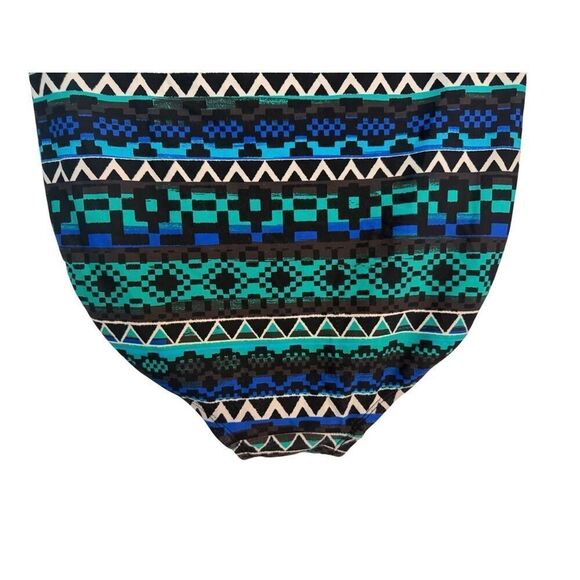 Merona Geometric Print Green Blue Black Halter One Piece Padded Swimsuit Large - Picture 5 of 15